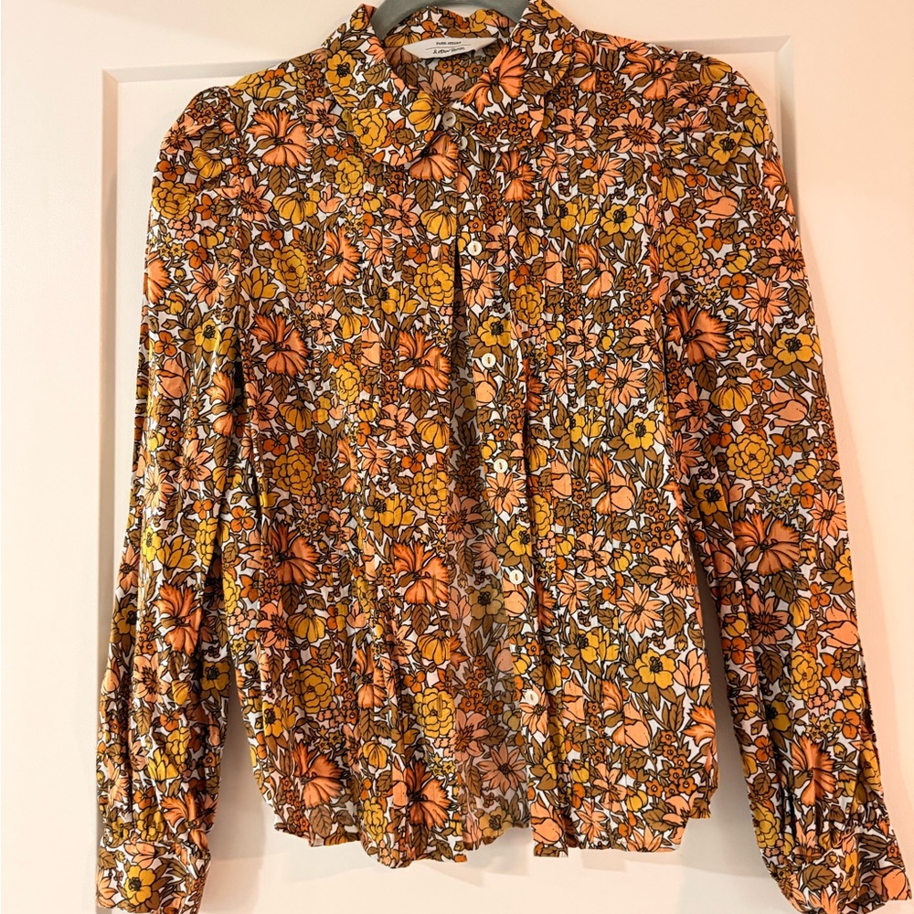 & Other Stories Floral Blouse - Orange and Yellow